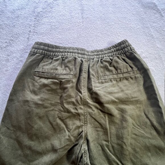 J. Crew Point Sur Army Green Linen Blend Pull On Jogger Pants- Size 00 - Picture 7 of 11